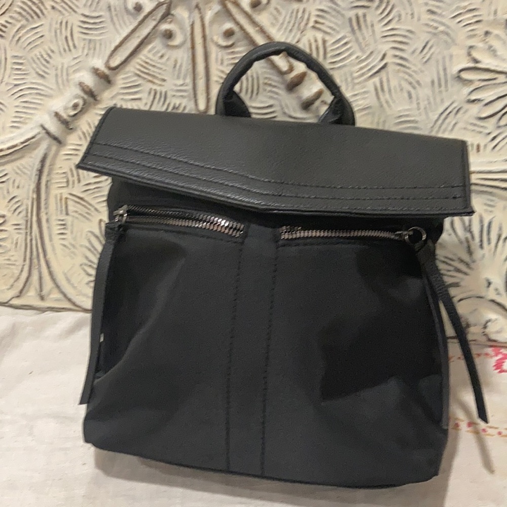 Adorable Black Faux Leather Mini Backpack